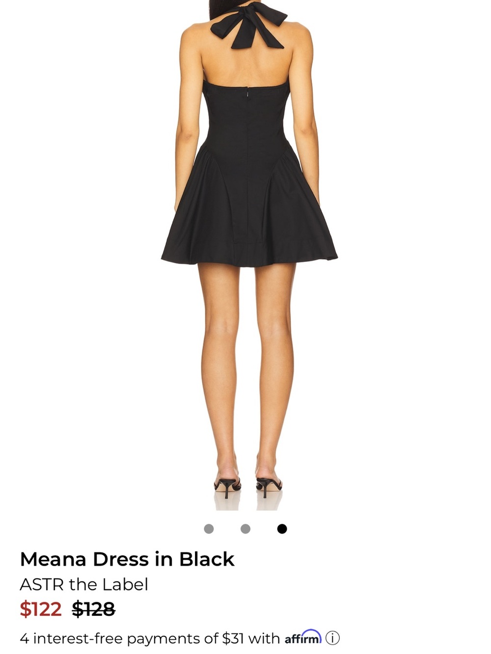 Astr Black Halter Mini Dress with Flared Skirt - Picture 6 of 6